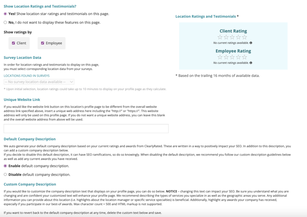 Setting Up Your Profile Page | ClearlyRated